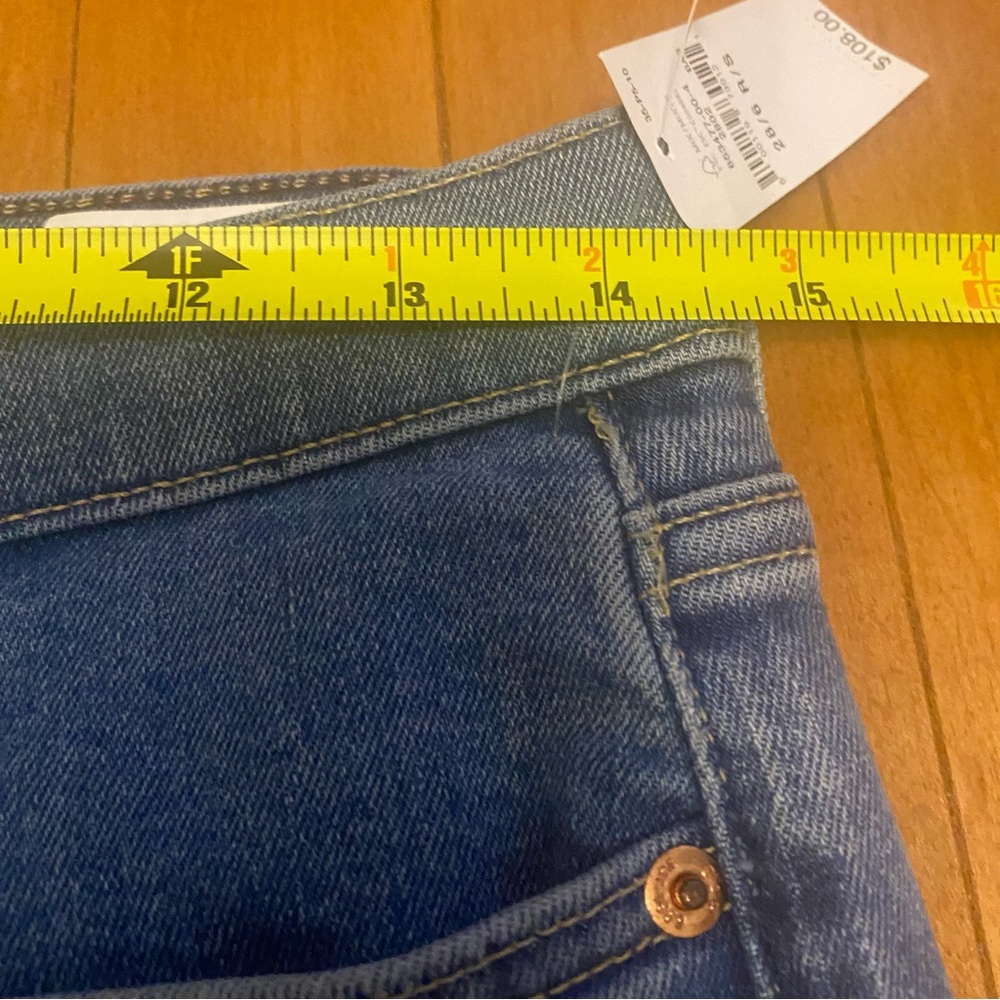 GAP Size 28 6 Vintage Slim High Rise Blue Raw Hem Slits to Hem Women's Jeans New - Picture 7 of 12